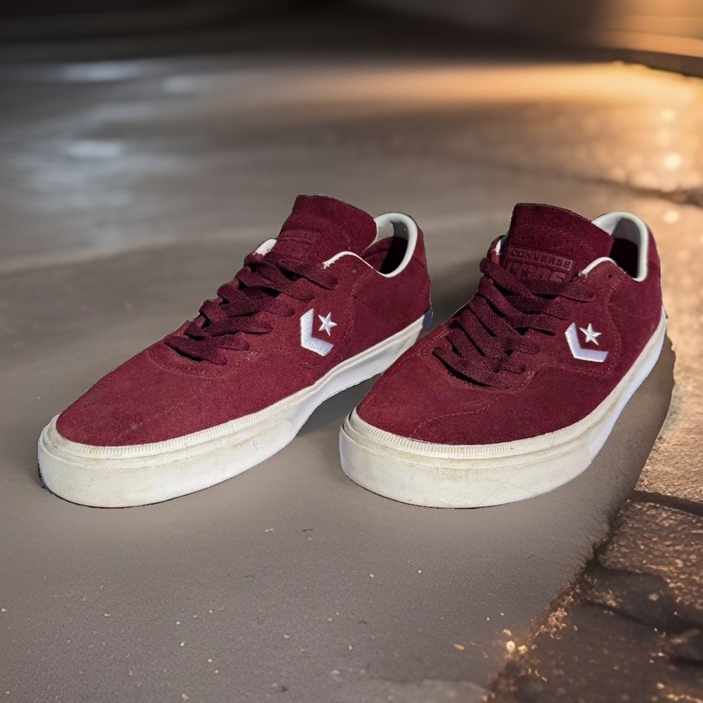 Converse CONS Louie Lopez Pro Burgundy/White Suede Low Top Sneakers 165272C